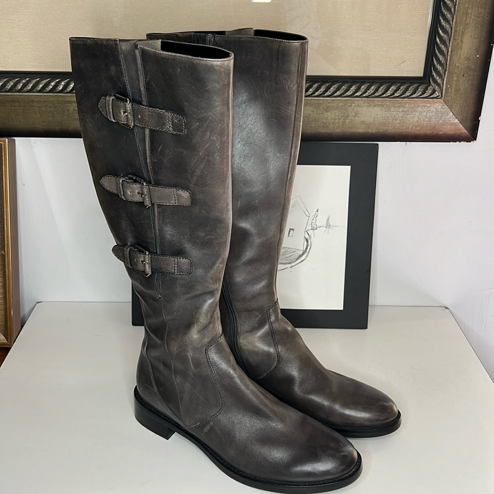 Ecco Women’s Hobart Buckle Leather Wild Dove Boots Women’s Size 10